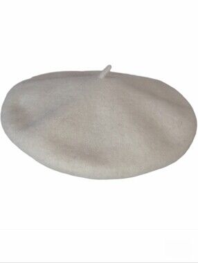 Chic Classic Cream/Ivory Wool Blend French Artist Beret Hat One Size NWOT